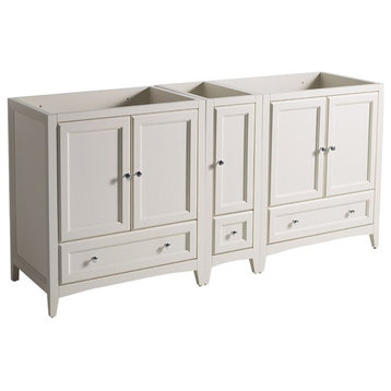Fresca Oxford 71"-72" Antique White Traditional Double Sink Bathroom Cabinets