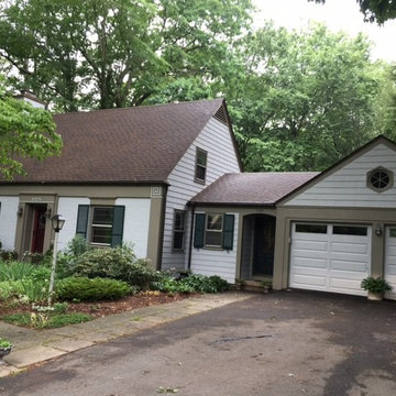 Pella Green French Door, Windows with Prairie Grid & Cloplay Garage Door