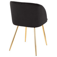 Fran Chair, Gold Metal, Set of 2, Black Velvet