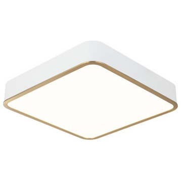 Ainslay 1-Light LED Ceiling Mount, Aged Gold With White
