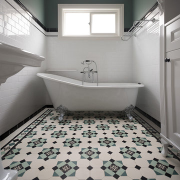 Heritage Bathroom in fresh, minty green and white