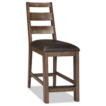 Intercon Furniture Taos 24" Ladder Back Barstools, Set of 2, Canyon Brown