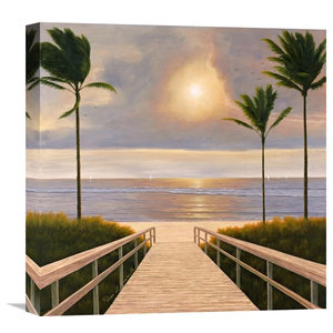 Tropical Palms Giclee Stretched Canvas Artwork 18 x 18 Global Gallery Brookview Studio 