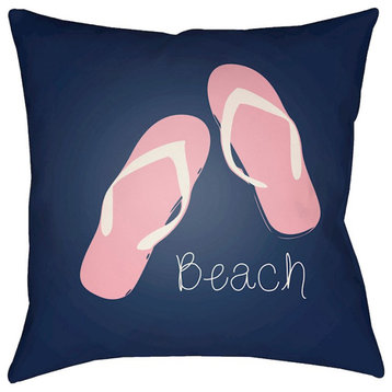 Carolina Coastal by Surya Sandals Poly Fill Pillow, Pink, 22' x 22'