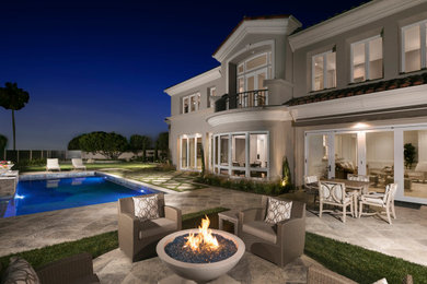 Inspiration for a transitional exterior home remodel in Cedar Rapids