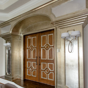 Pediment Millwork: Custom Silverleaf Treatment with Distressed Glaze