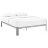 Modern Contemporary Urban Full Size Platform Bed Frame, Gray Gray, Metal Steel