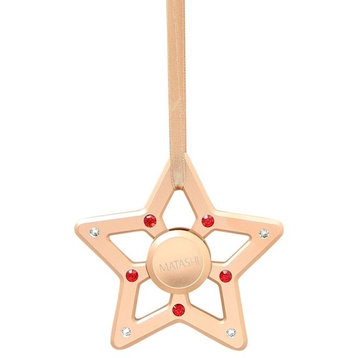 Rose Gold Plated Hanging Christmas Tree Star Spinner Ornament