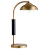 24" Gold and Black Metal Desk Table Lamp With Gold Dome Shade