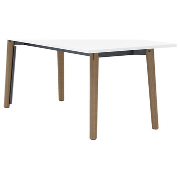 Olio Designs Della 36" x 72" Wooden Dining Table in Latte