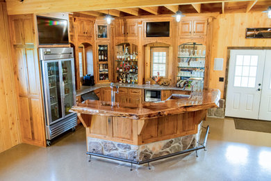 Inspiration for a rustic home bar remodel in Philadelphia