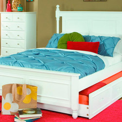 1356TPRW-1R MORELLE COTTAGE KIDS WHITE WOOD TWIN CAPTAIN BED TRUNDLE - Kids Beds