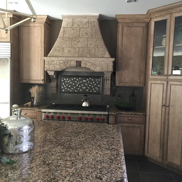 Large Tuscany Range Hood with Roman Corbels