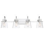 Designers Fountain - Designers Fountain D214M-4B-CH Inwood - 4 Light Bath Vanity - Shade Included: Yes  Dimable: YInwood 4 Light Bath  Chrome Clear GlassUL: Suitable for damp locations Energy Star Qualified: n/a ADA Certified: n/a  *Number of Lights: Lamp: 4-*Wattage:60w Medium Base bulb(s) *Bulb Included:No *Bulb Type:Medium Base *Finish Type:Chrome