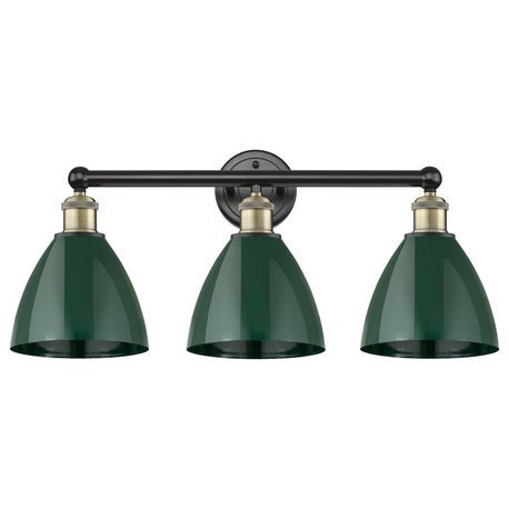 Innovations Lighting 616-3W-12-26 Plymouth Dome Vanity Plymouth - Black Antique