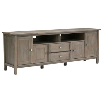 Atlin Designs Transitional Wood TV Stand for TVs up to 72" in Distressed Gray