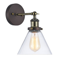 IRONCLAD, Industrial-style 1 Light Rubbed Bronze Wall Sconce, 7" Wide