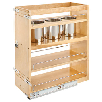 Wood Base Cabinet Utility Pull Out Organizer With Soft Close, 10.5"
