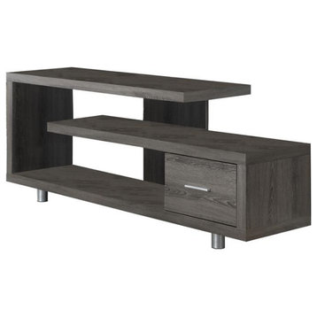 Tv Stand - 60"L / Dark Taupe With 1 Drawer