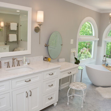 Davidsonville, MD Palatial White Master Bathroom Remodel