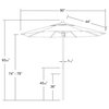 7.5' Square Push Lift Wood Umbrella, Terrace Fern Olefin