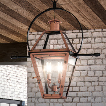 Luxury Historic Outdoor Pendant Light, Rustic Copper, UQL1383