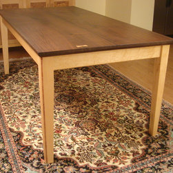 Walnut and Maple Dining Table - Kitchen And Dining Furniture