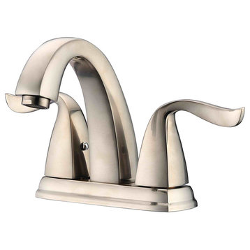 Dawn 2-Hole, 2-Handle Faucet For 4" Centers, Brushed Nickel, Pull-Up Drain