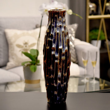 Parry Ceramic Vase, Black, 18.25"