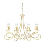Ivory/Gold 8lt Chandelier - 8 x 60W E14