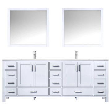 Jacques Modern White 84" Double Vanity With Quartz Top