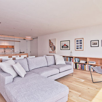 Contemporary Matte White and Rift Cut White Oak