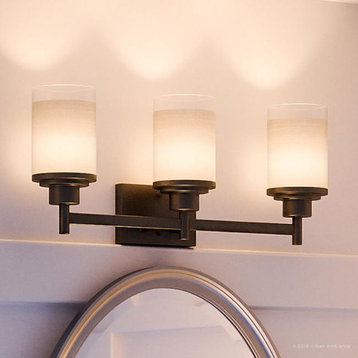 Luxury Contemporary Bath Vanity Light, Cupertino Series, Olde Bronze