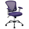 Juliana Task Chair with Purple Mesh Fabric Seat