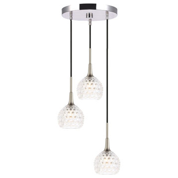 Woodbridge Lighting Bristol LED, Clear Crystal Ball, 3-Light Cluster Pendant