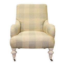 Small Plaid Whitewash Slipper Chair - Products