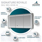 AQUADOM - AQUADOM Signature Royale LED Lighted Medicine Cabinet, Triple Door 60"x30" - AQUADOM Signature Royale Triple Door 60"W x 30"H x 5"D