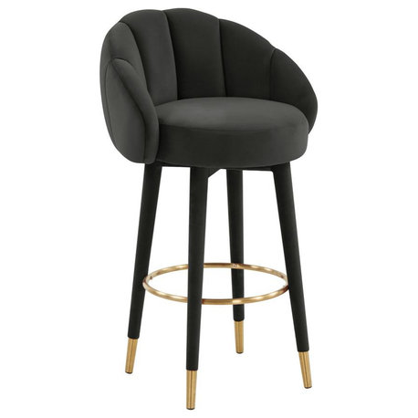 Myla Black Swivel Bar Stool