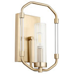Quorum - Quorum Citadel 1 Light Wall Mount, Aged Brass/Clear - Part of the Citadel Collection