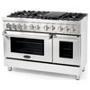 Cosmo Pro Double Oven Dual-Fuel Range 6 Burners w/ Griddle 48”