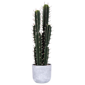 Vickerman 27.5" Green Cactus in Concrete Pot