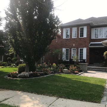 Front yard transformation with new sitting area and grand entrance