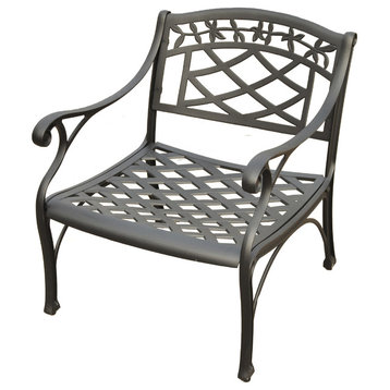Sedona Cast Aluminum Club Chair, Charcoal Black Finish