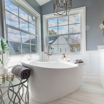 Master Bathroom Remodeled With Stand Alone Tub, Standing Shower & Big Cabinets