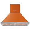 Smeg Portofino Series 30" Wall Mount Ducted Chimney Hood 600 CFM, Orange