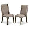 Set of 2 Florence Parson Chair With Dark Khaki Fabric