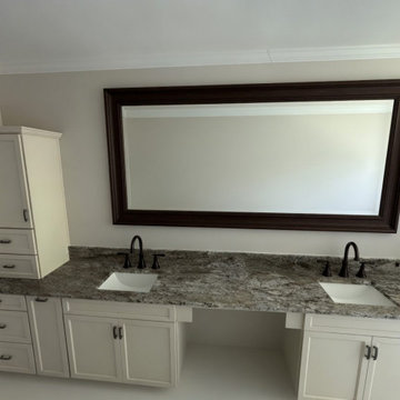 Granite double-sink bathroom vanity