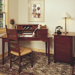Shaker-style Cherry Office Furniture - Desks And Hutches
