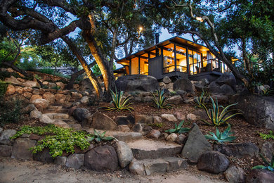 Mid-century modern home design photo in Santa Barbara