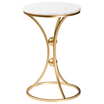 Ludie Contemporary End Table, Gold